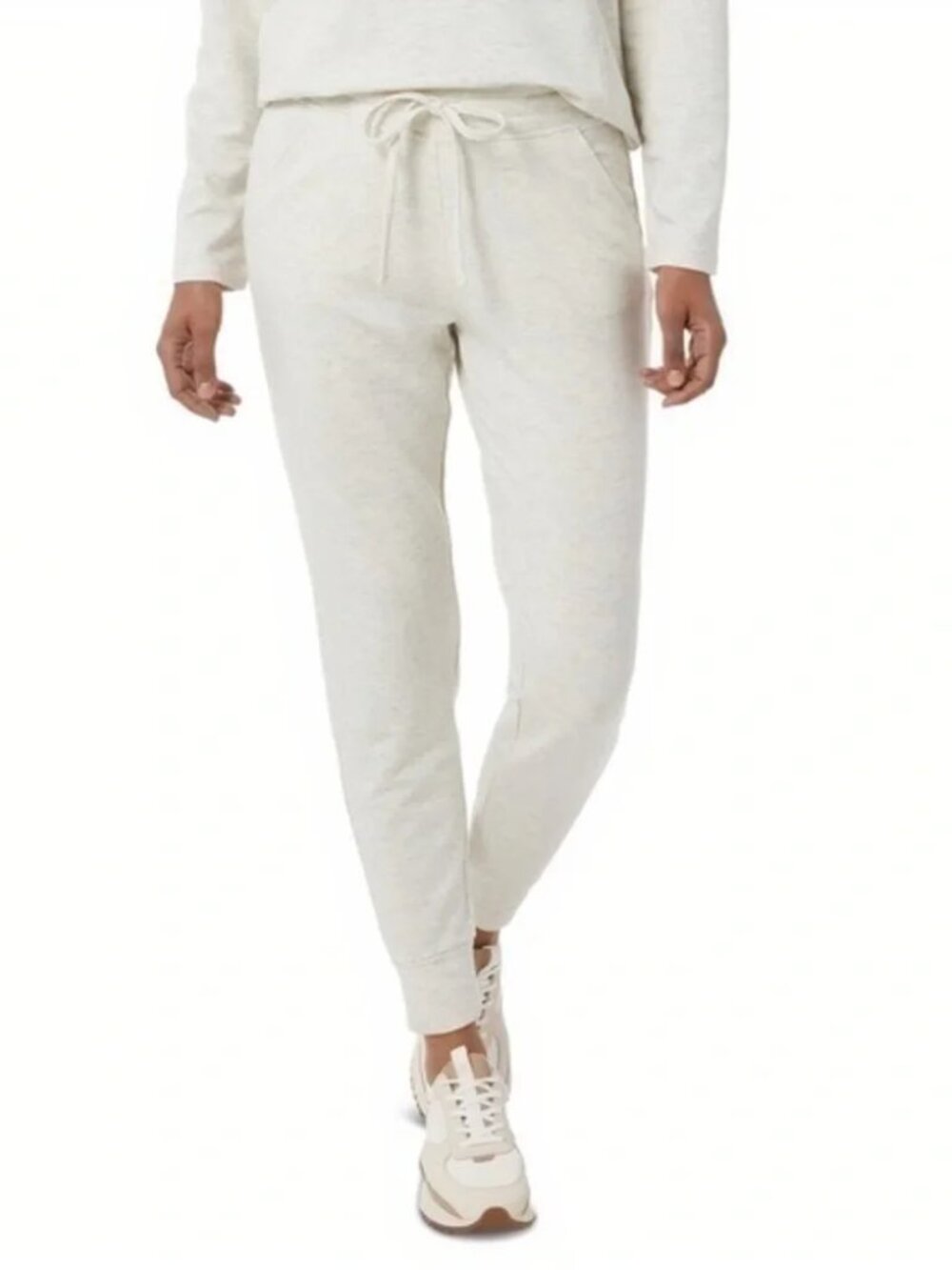 32 Degrees Supersoft Lightweight Joggers in HEATHER WHITE